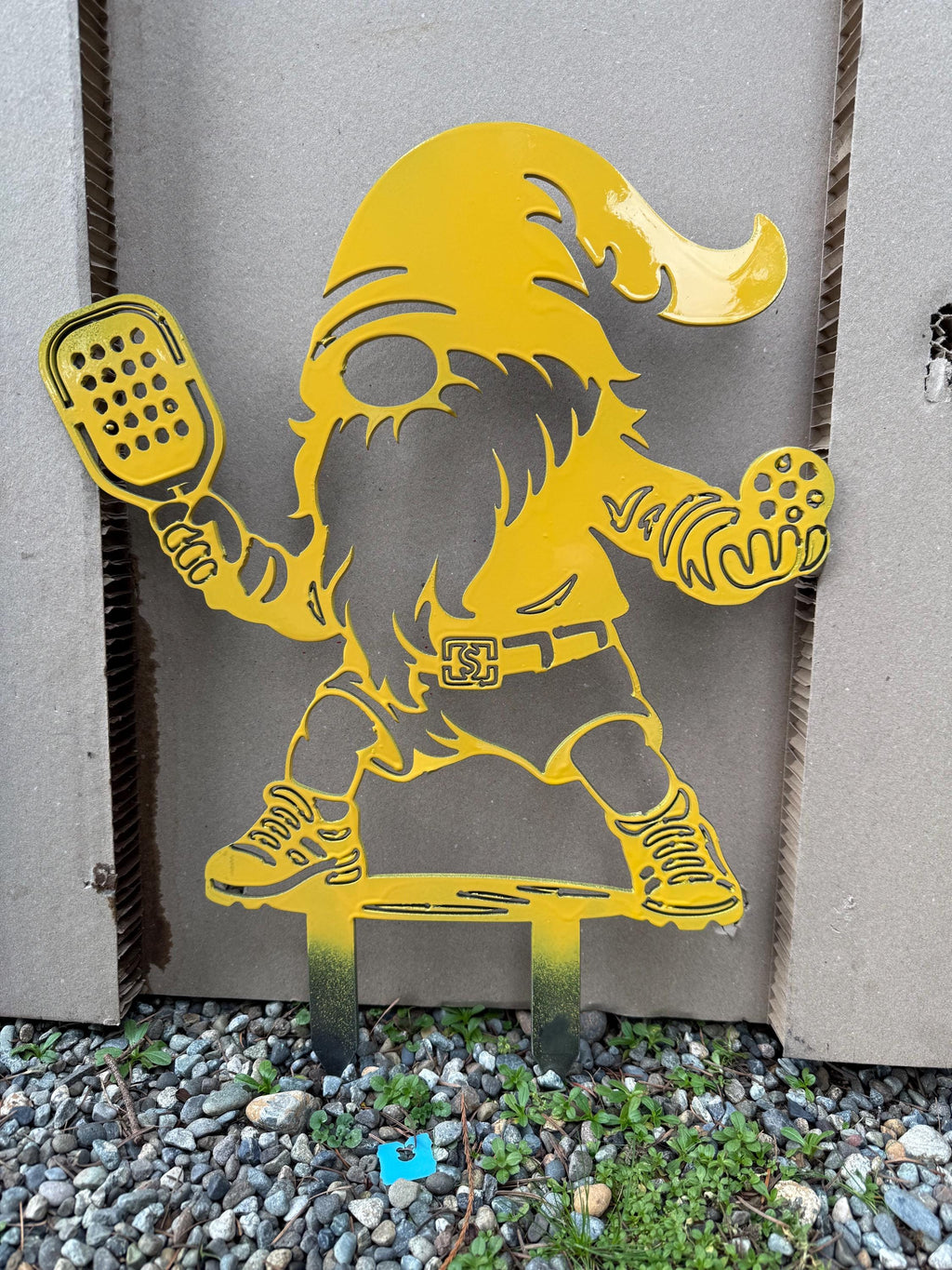 Metal Pickleball Gnome Yard Art