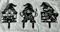 3 Grumpy Metal Garden Gnomes