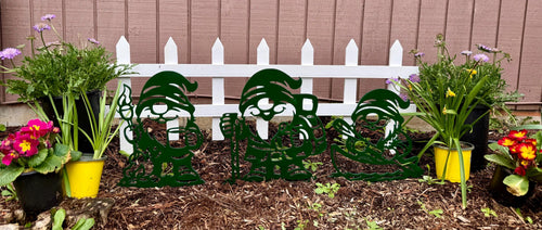 3 Camping Metal Garden Gnomes