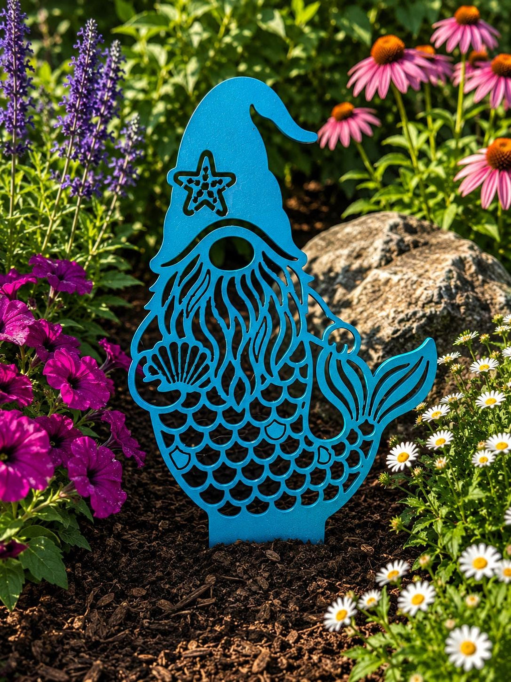 Mermaid Gnome Garden Stake