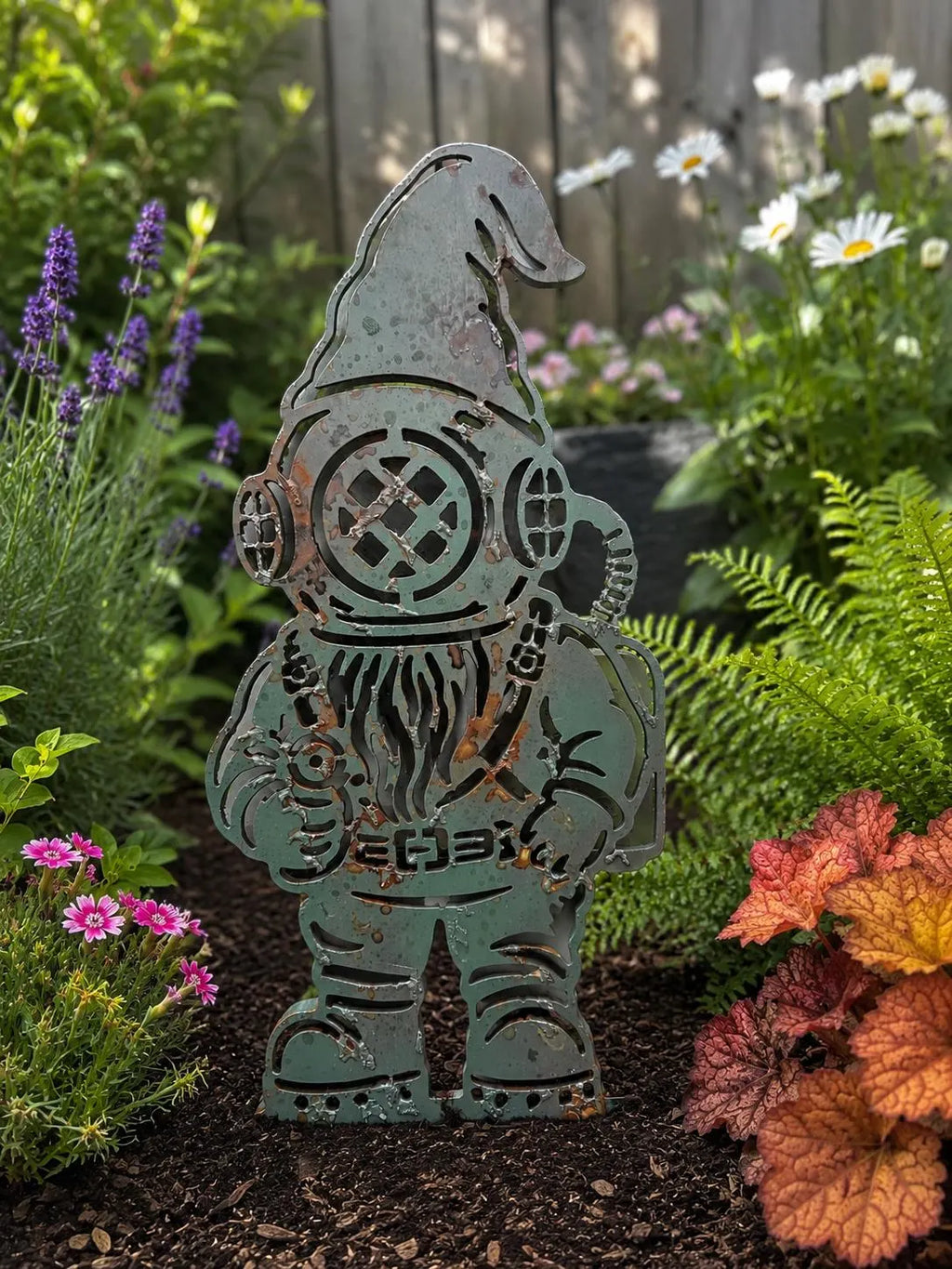 Vintage Scuba Diver Gnome Garden Stake